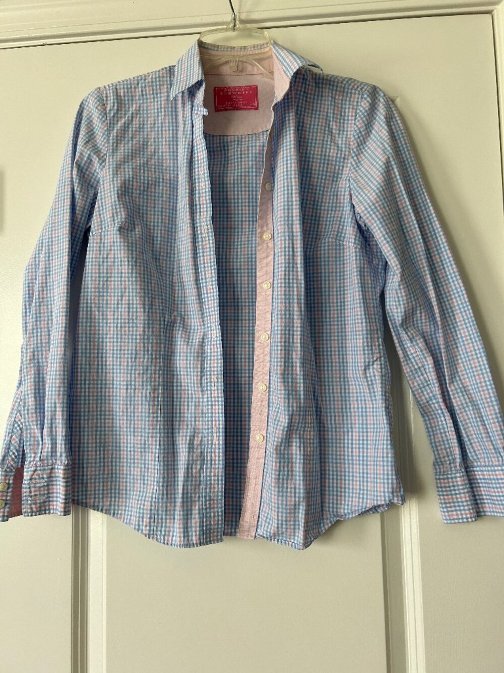 Charles Tyrwhitt Women’s Button-Up Shirt – Pink & Blue Gingham Check - Size 6